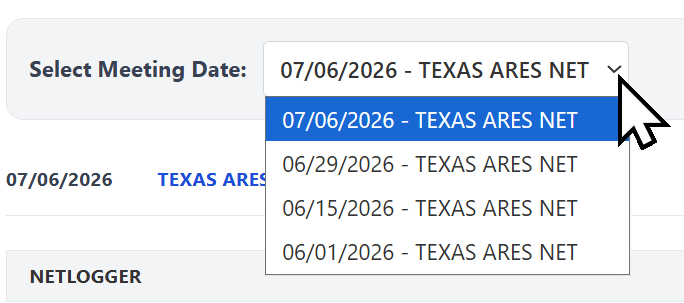 Log Selection Dropdown